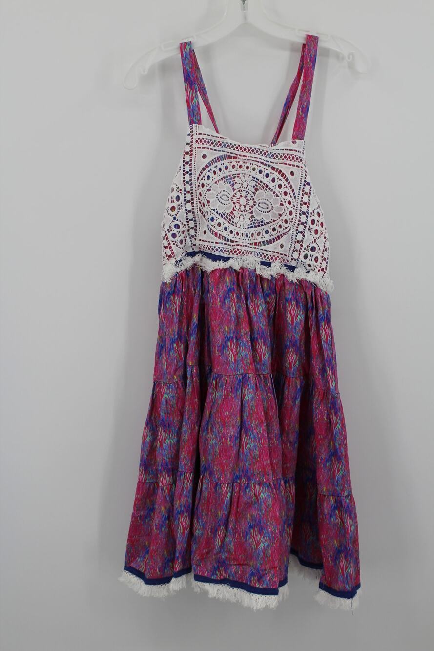 Makena Lane Boho Twirl Dress Sz 14 Purple Pink Lace Bodice NEW